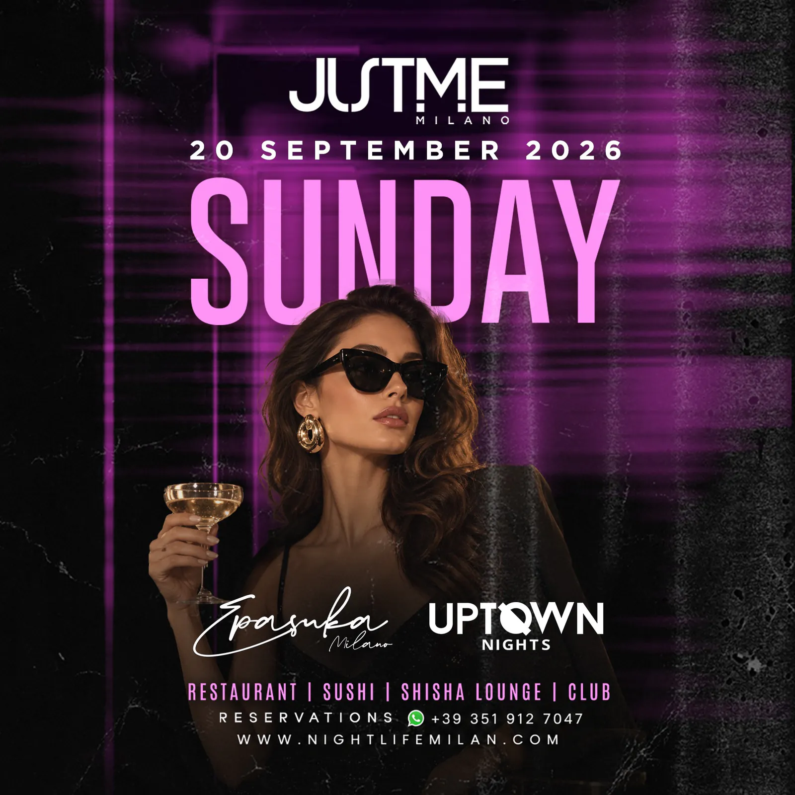 Uptown Nights v JustMe Milano — 20. září 2026