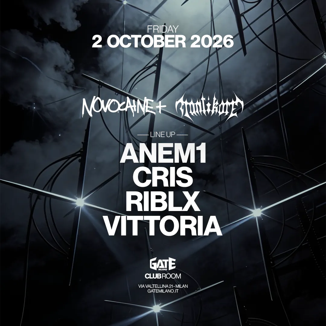 Event artwork: MANTIKORE & NOVOCAINE+ · Gate Milano