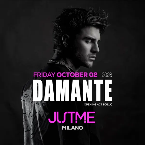 Event artwork: Andrea Damante · Justme Milano
