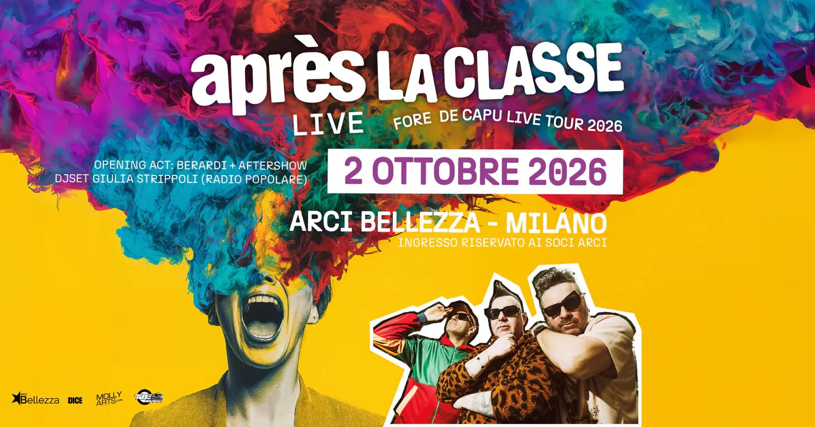 Event artwork: APRÈS LA CLASSE · Arci Bellezza