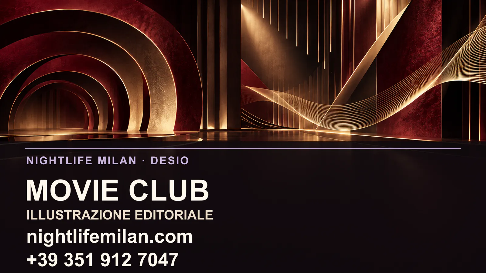 رسم تحريري من Nightlife Milan. MOVIE Club