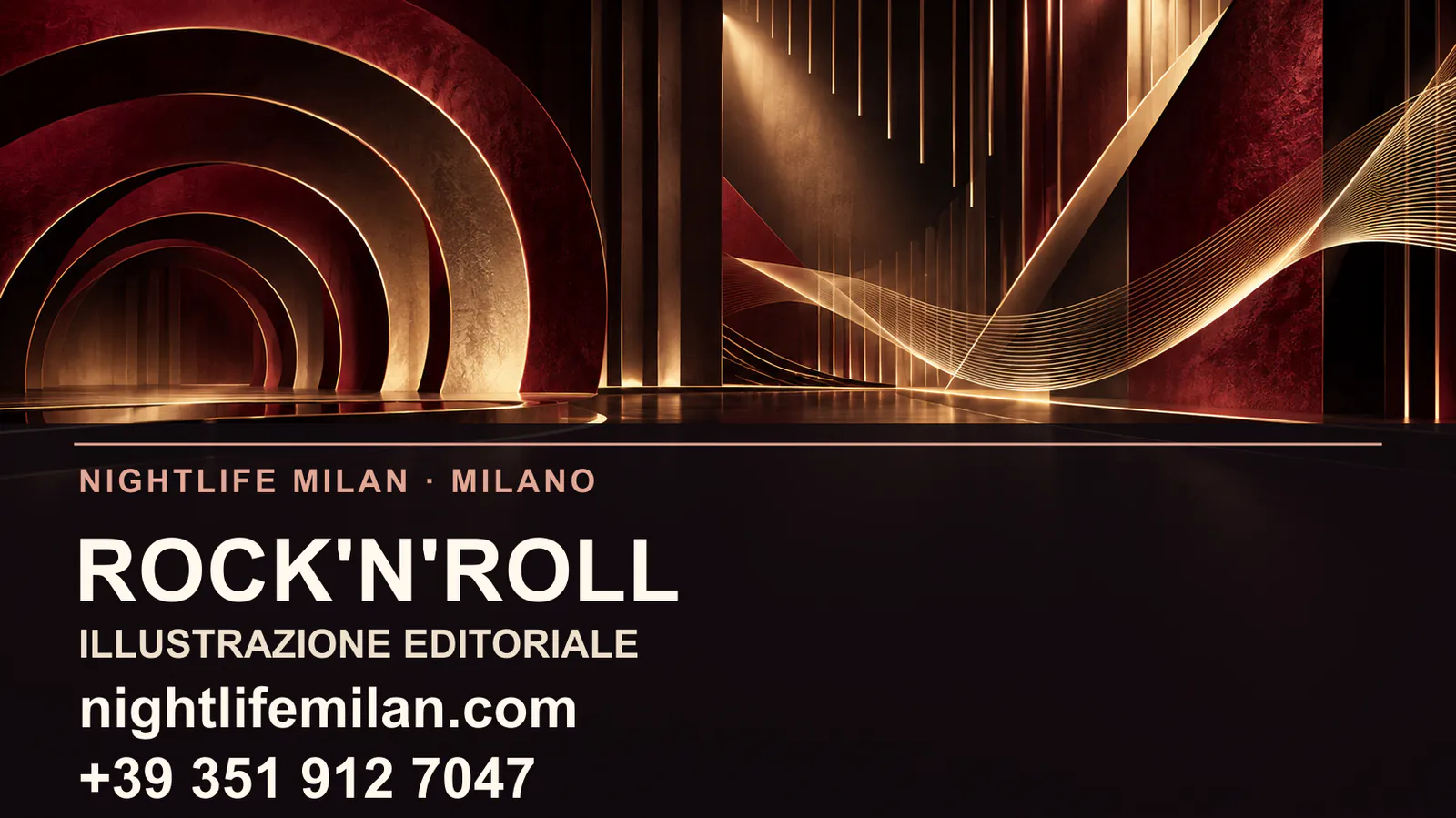 Redakční ilustrace Nightlife Milan. Rock'n'Roll Milano