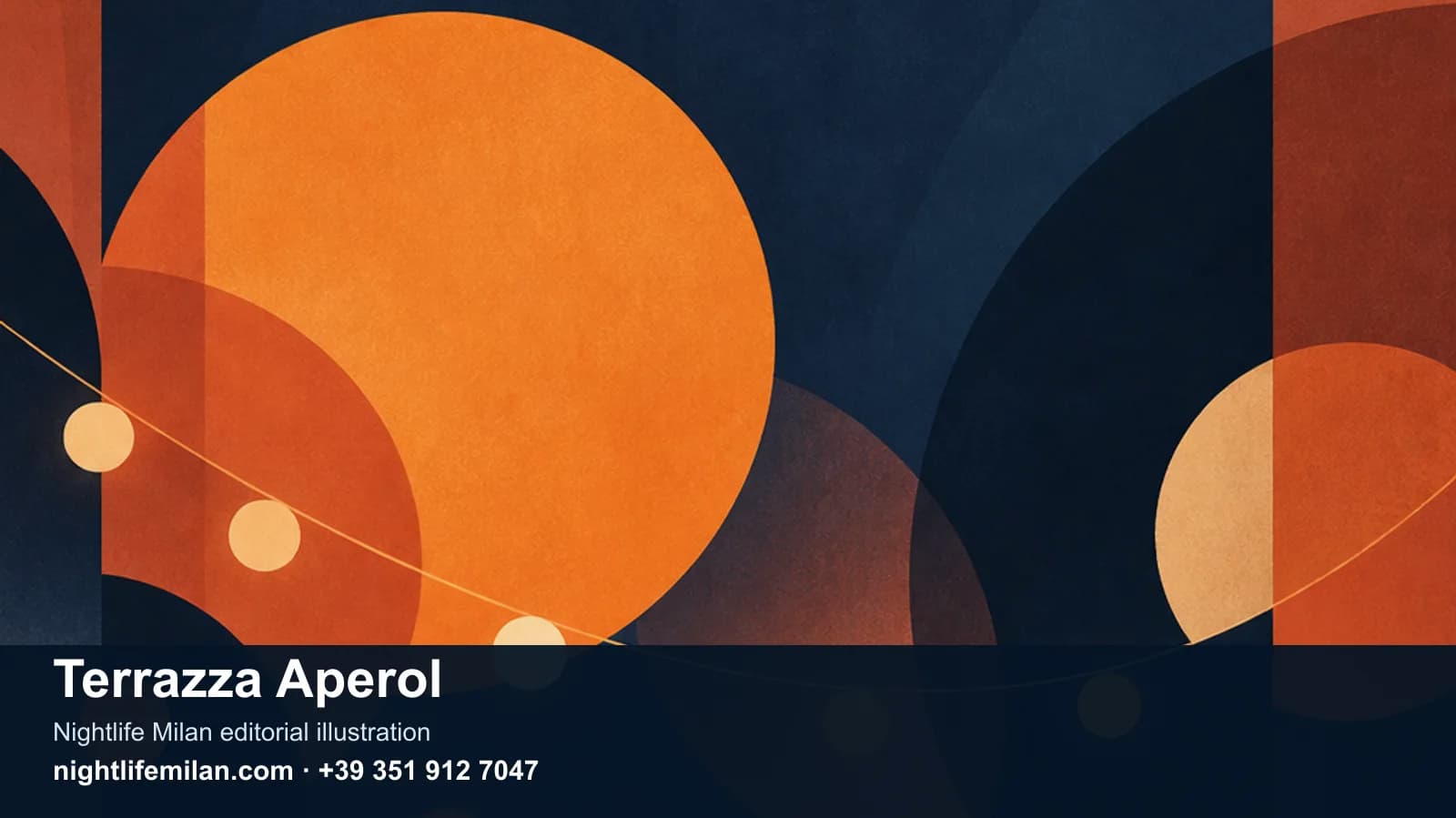 Nightlife Milan editorial illustration. Terrazza Aperol
