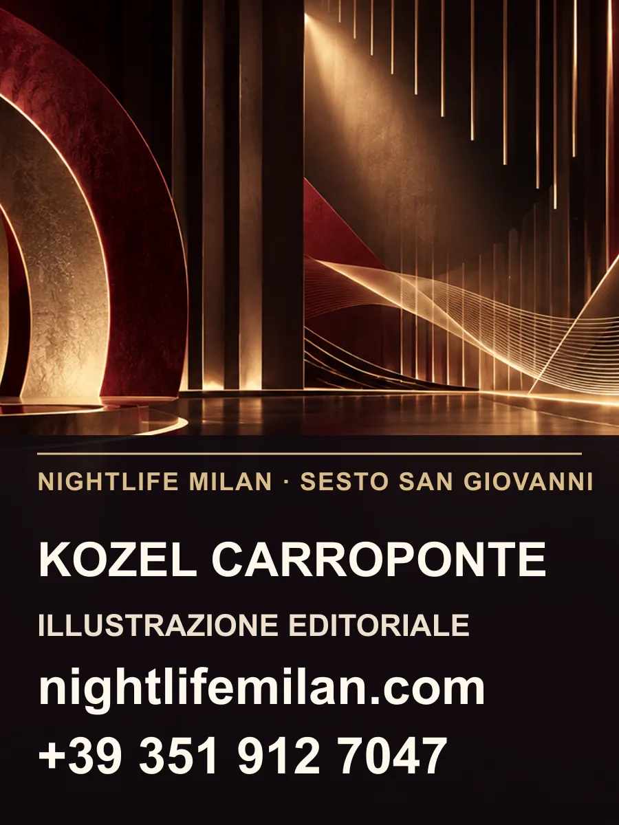 Nightlife Milan editorial illustration. Kozel Carroponte