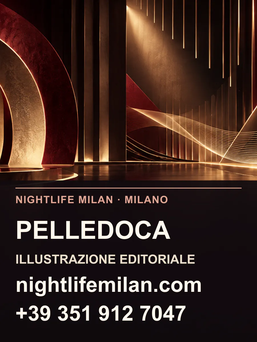 Nightlife Milan editorial illustration. Pelledoca