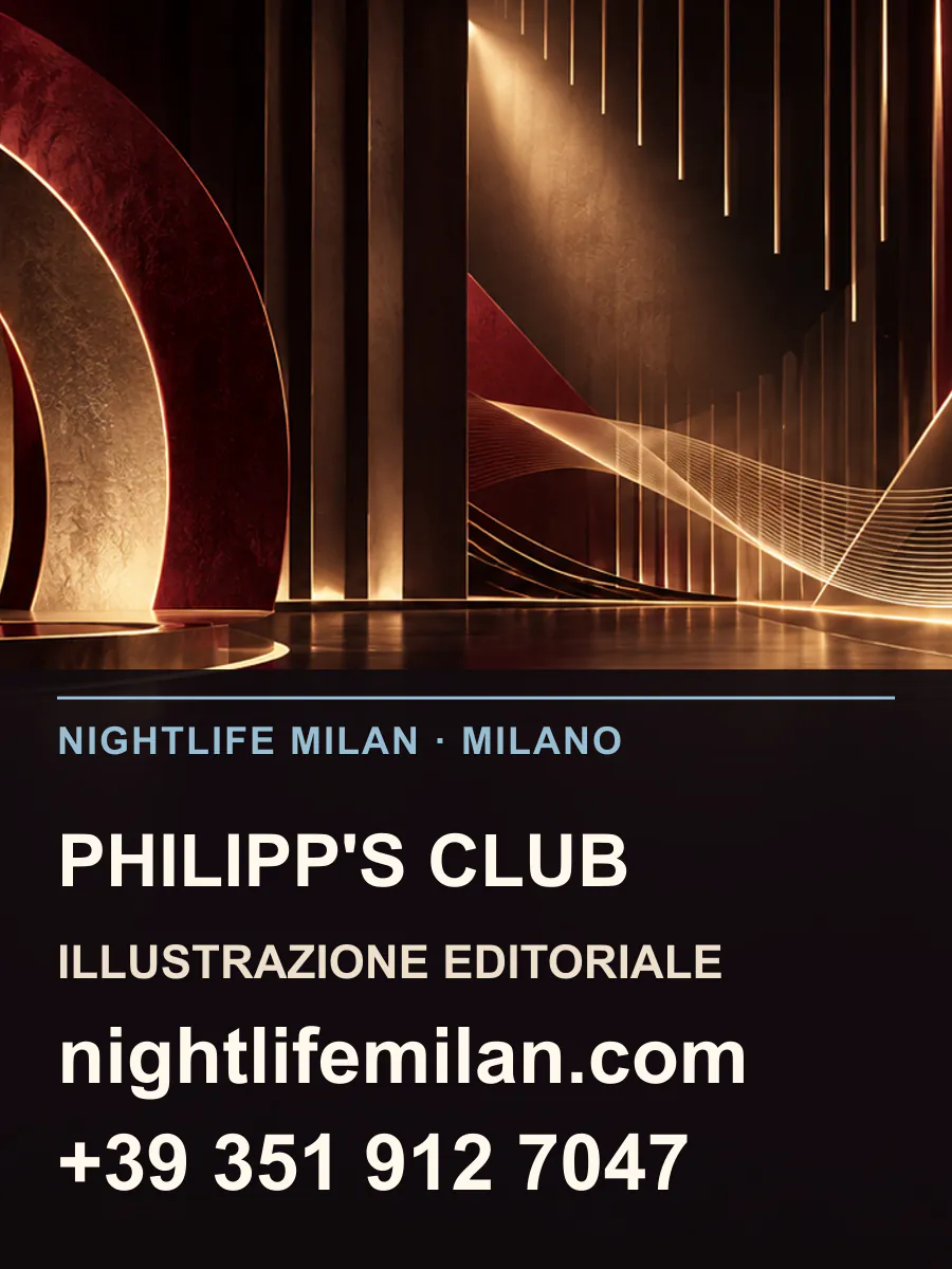 Nightlife Milan editorial illustration. Philipp's Club & Restaurant