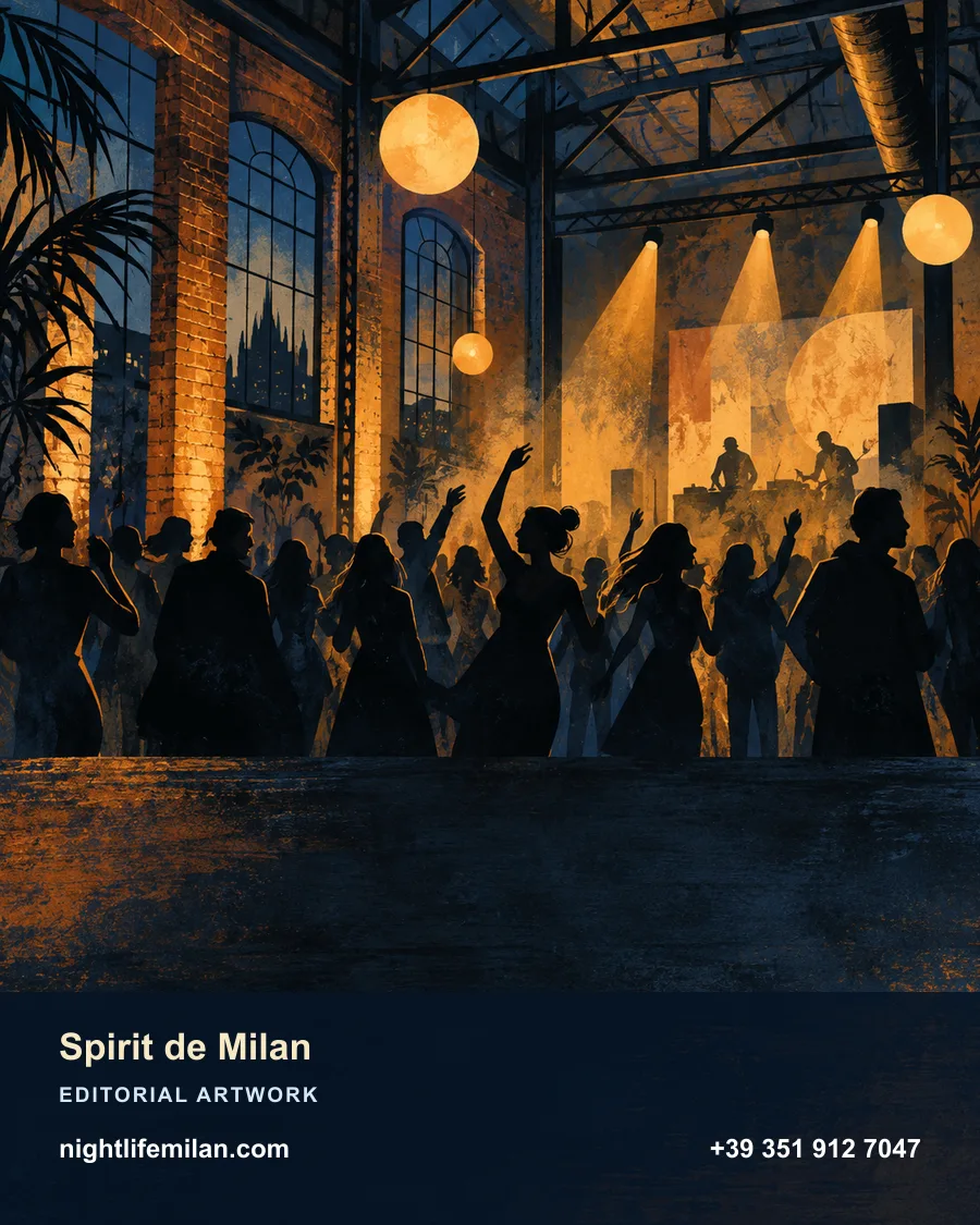 Nightlife Milan editorial illustration. Spirit de Milan