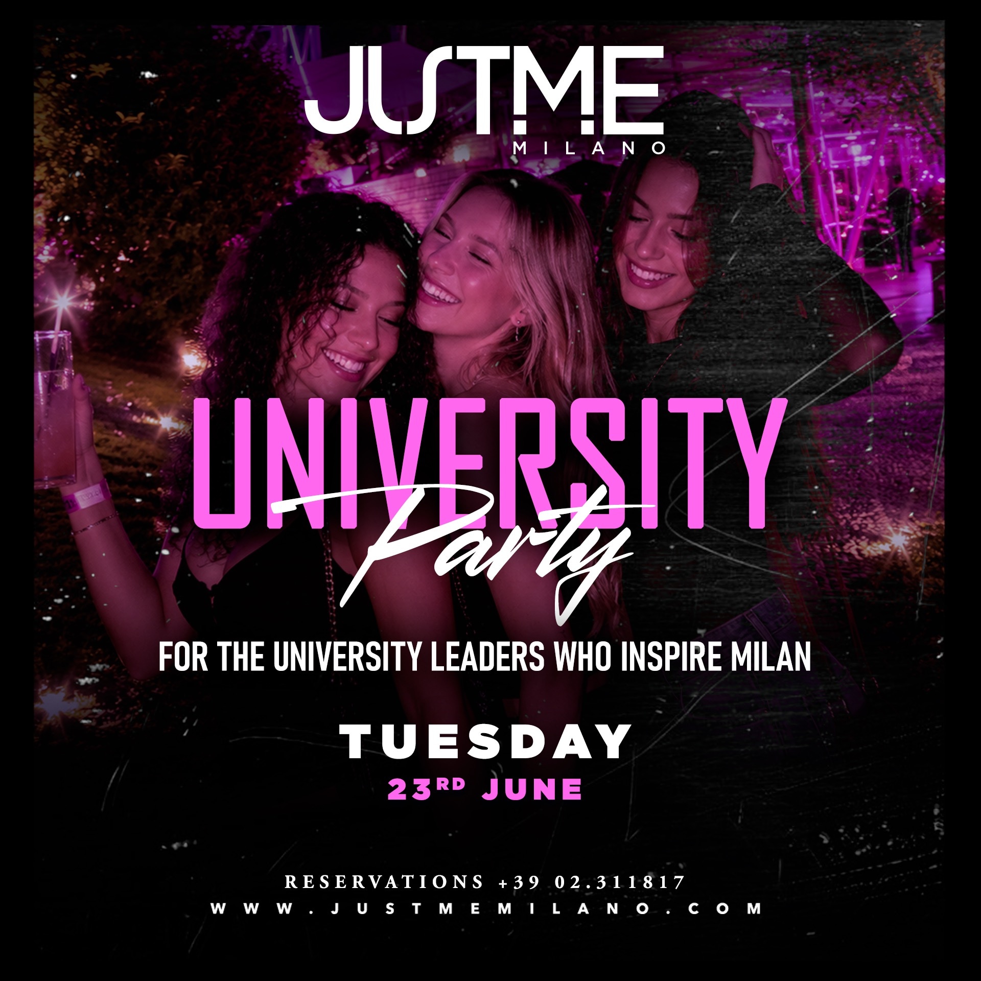 Martedì Universitario @ Just Me Milano Milano - Tuesday 2026