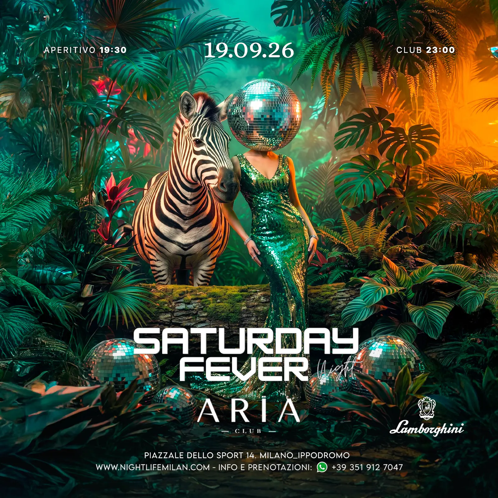 Cartel de Saturday Night en Aria Club Milano, Milán Cartel de Saturday Night en Aria Club Milano, Milán