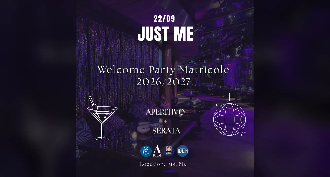 Welcome Party IULM 2026 på JustMe Milano — 22. september 2026