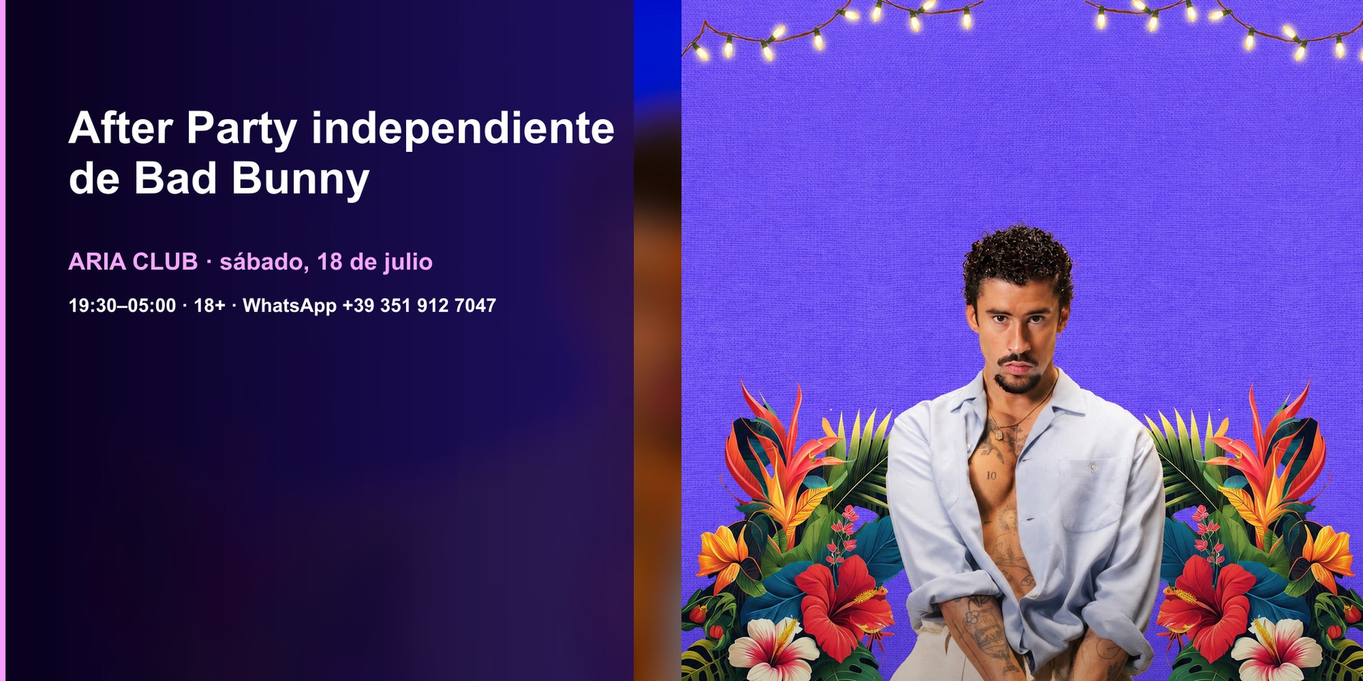 After Party independiente de Bad Bunny · Aria Club Milano · 18.07.2026