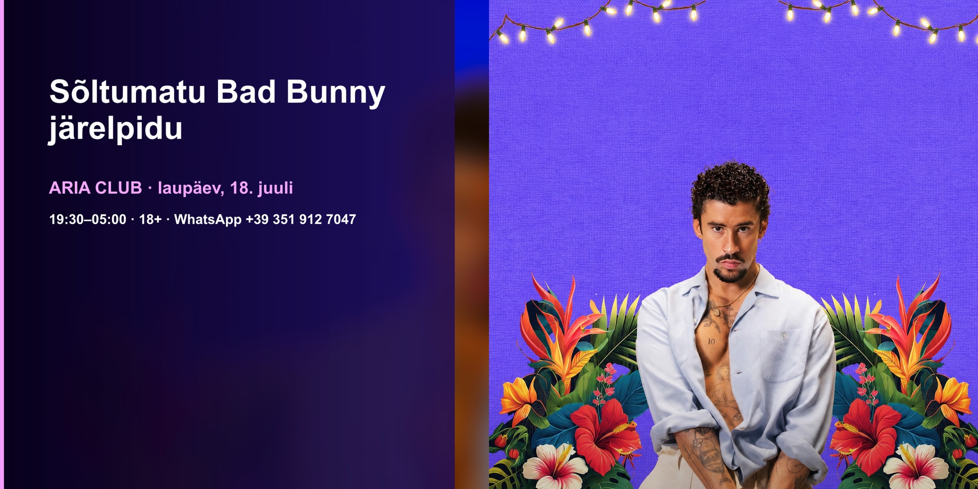 Sõltumatu Bad Bunny järelpidu · Aria Club Milano · 18.07.2026