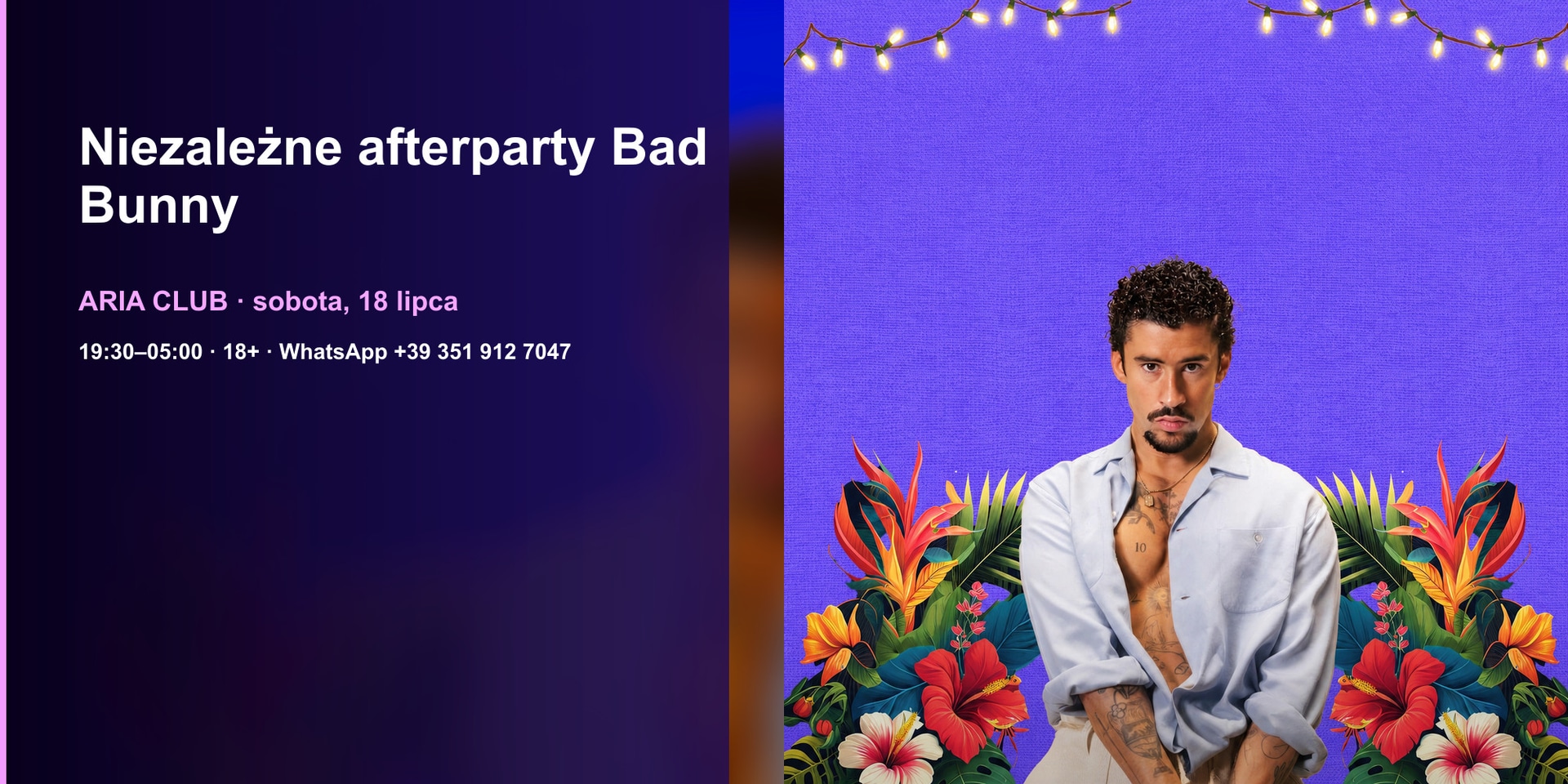 Niezależne afterparty Bad Bunny · Aria Club Milano · 18.07.2026