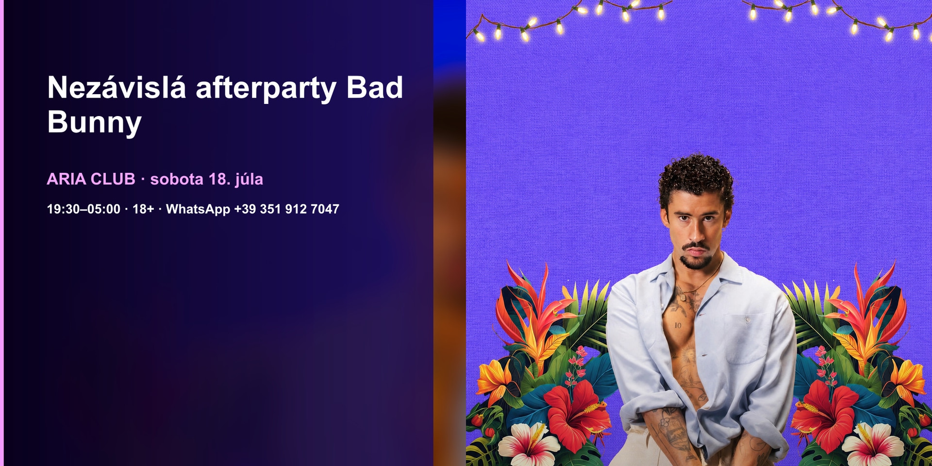 Nezávislá afterparty Bad Bunny · Aria Club Milano · 18.07.2026