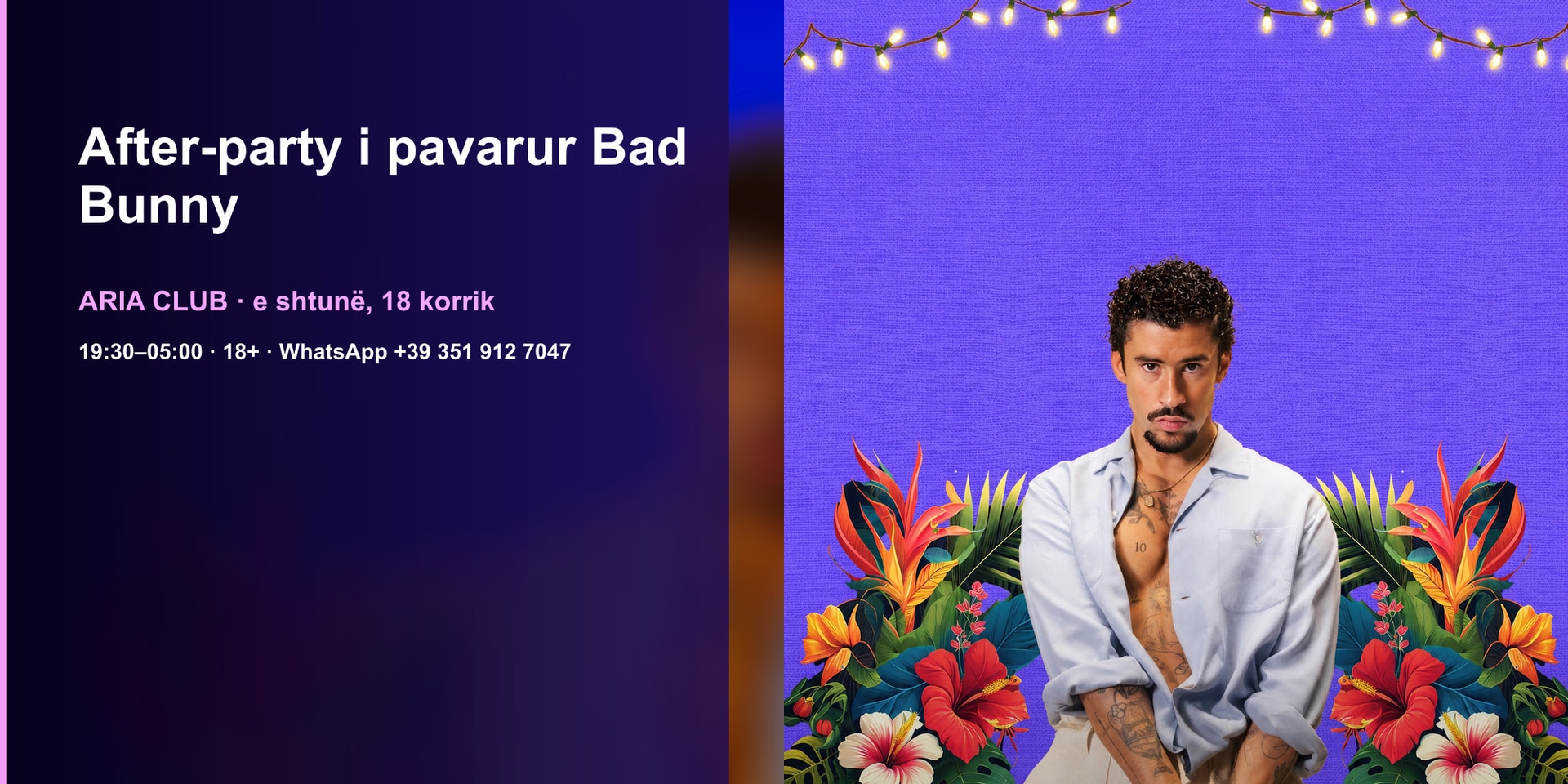 After-party i pavarur Bad Bunny · Aria Club Milano · 18.07.2026