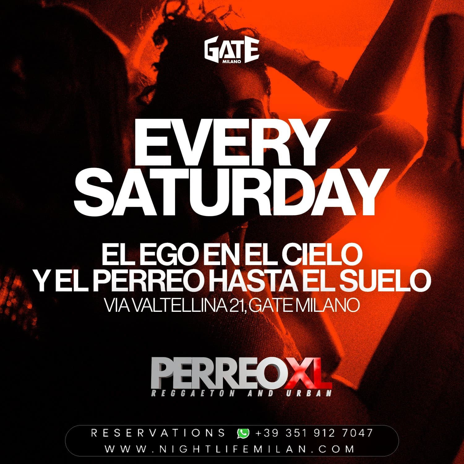 ملصق الفعالية: PERREO XL · Gate Milano ملصق الفعالية: PERREO XL · Gate Milano