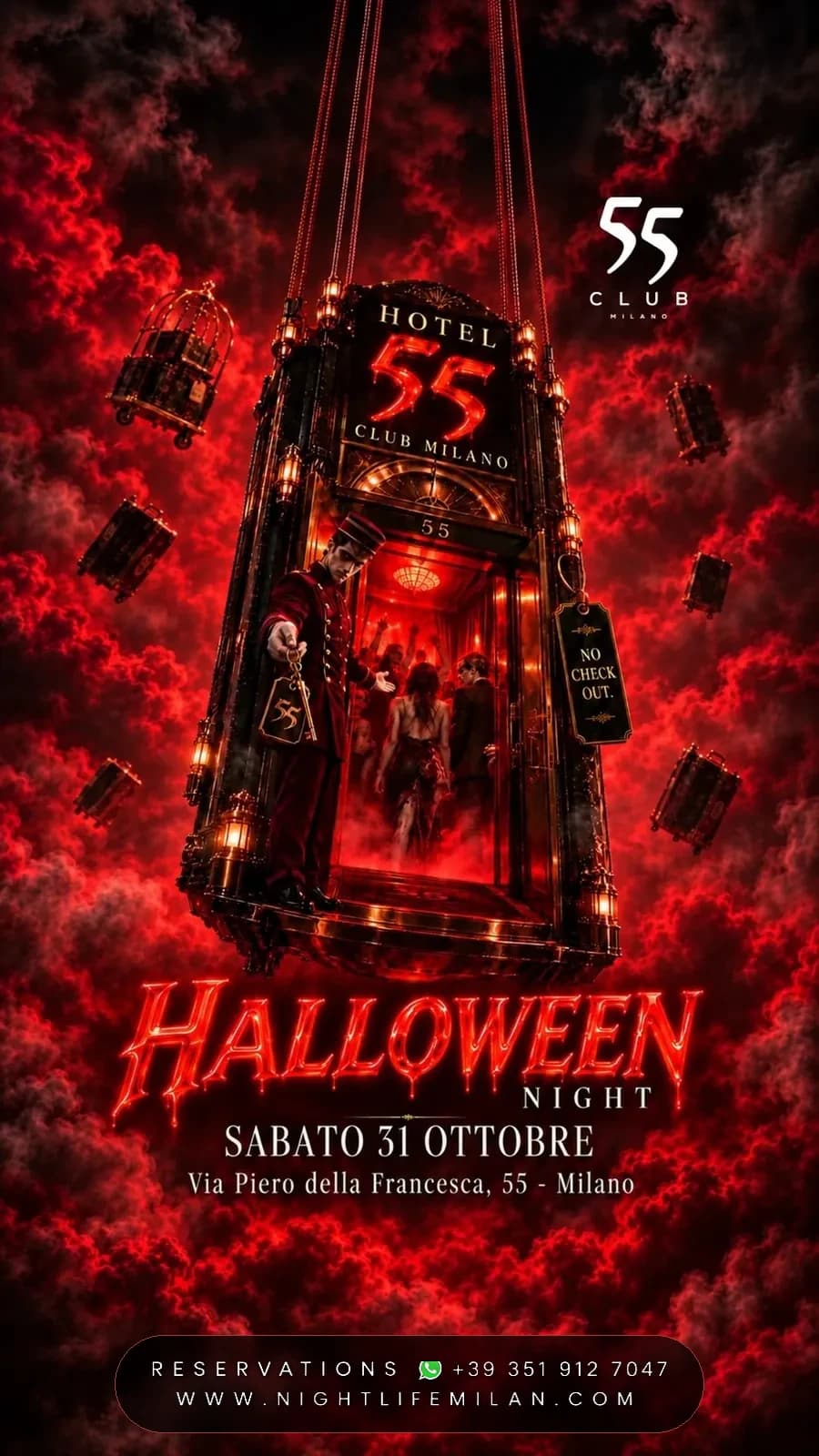 ملصق الفعالية: Hotel 55 Club — Halloween Night · 55 Club Milano ملصق الفعالية: Hotel 55 Club — Halloween Night · 55 Club Milano