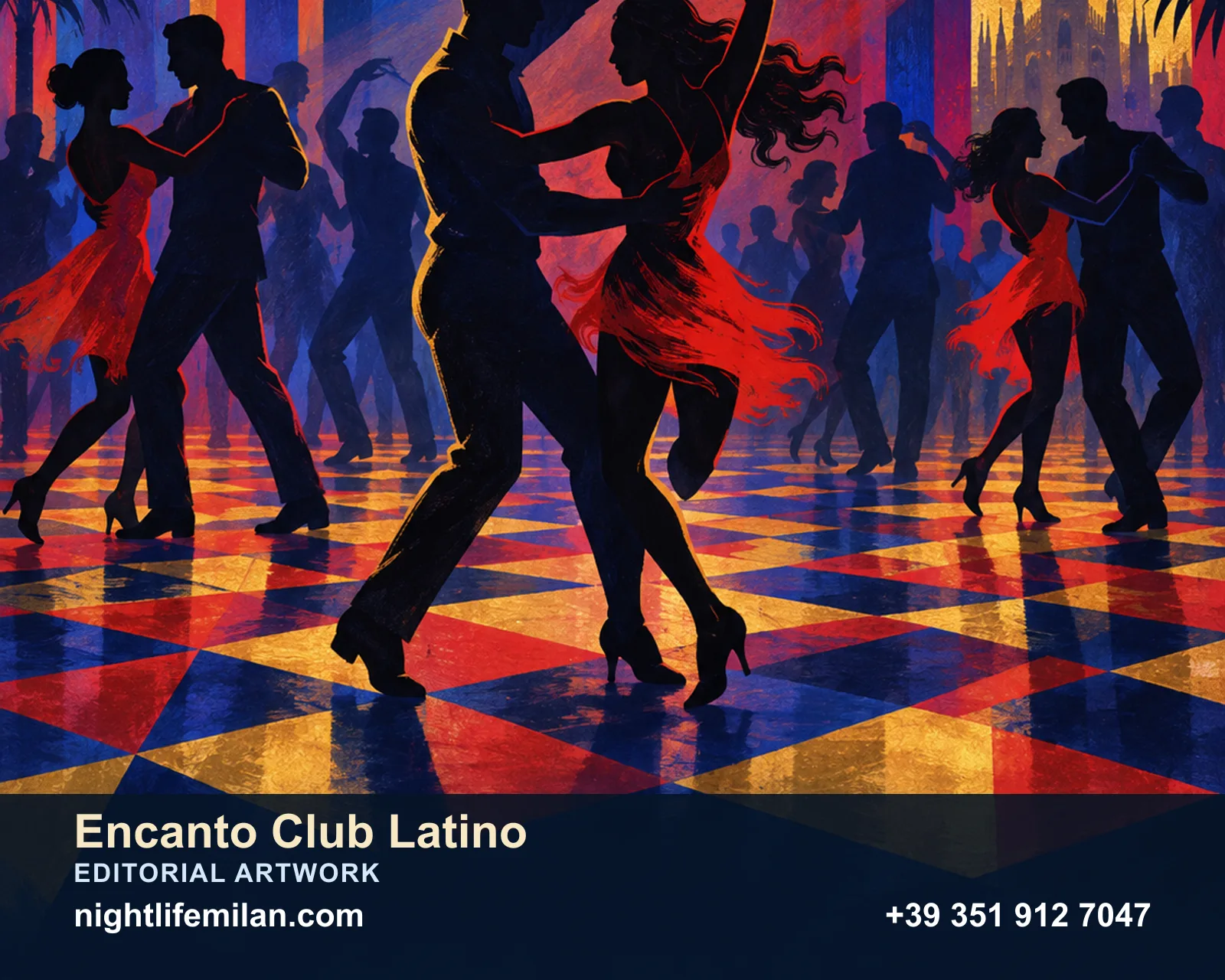 رسم تحريري من Nightlife Milan. Encanto Club Latino