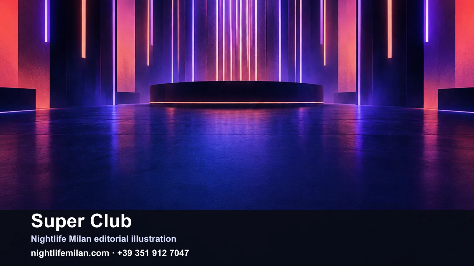 Редакционна илюстрация на Nightlife Milan. Super Club