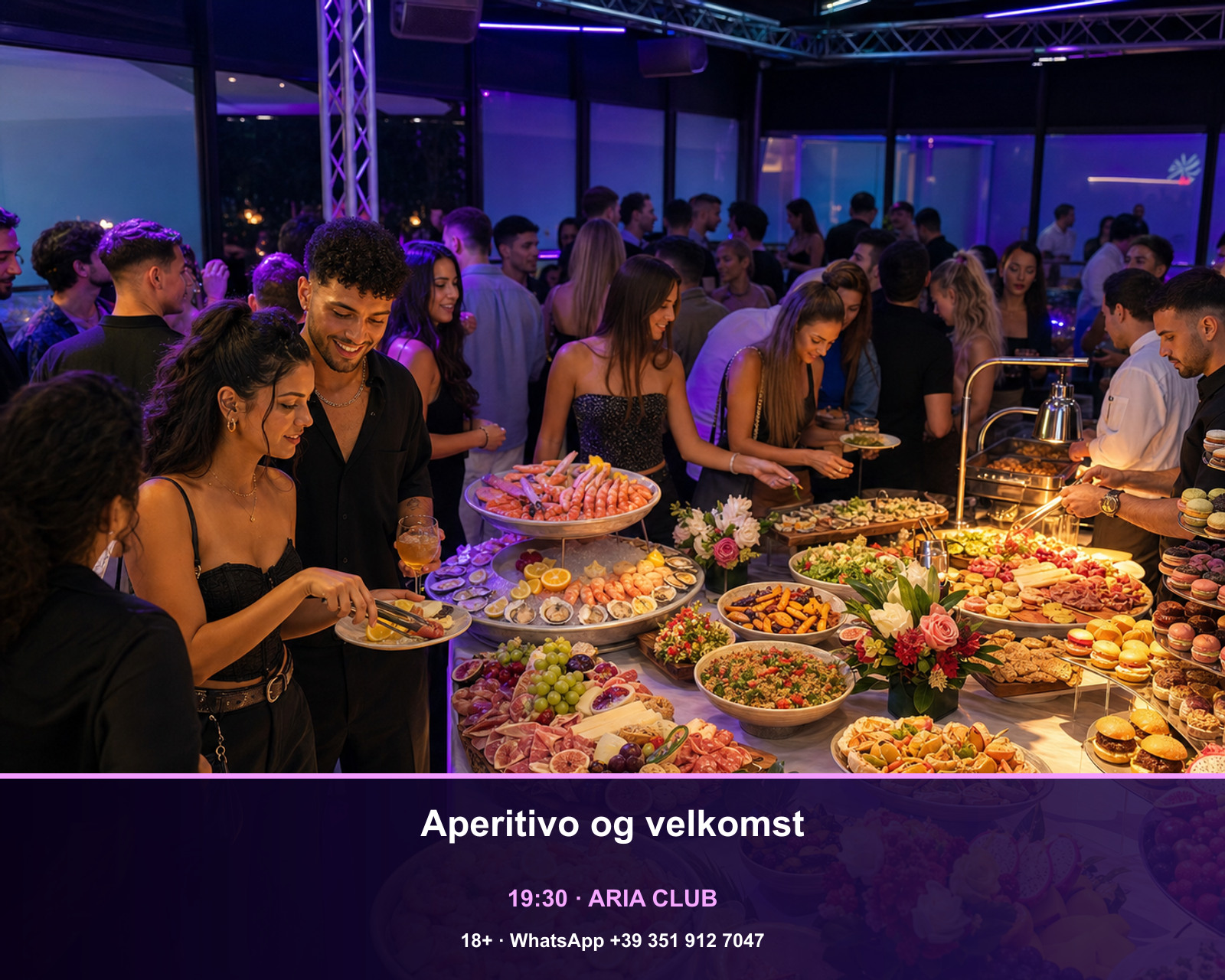 Aperitivo og velkomst · Aria Club Milano