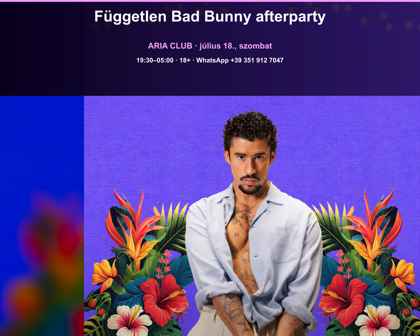 Független Bad Bunny afterparty Független Bad Bunny afterparty · Aria Club Milano · 18.07.2026