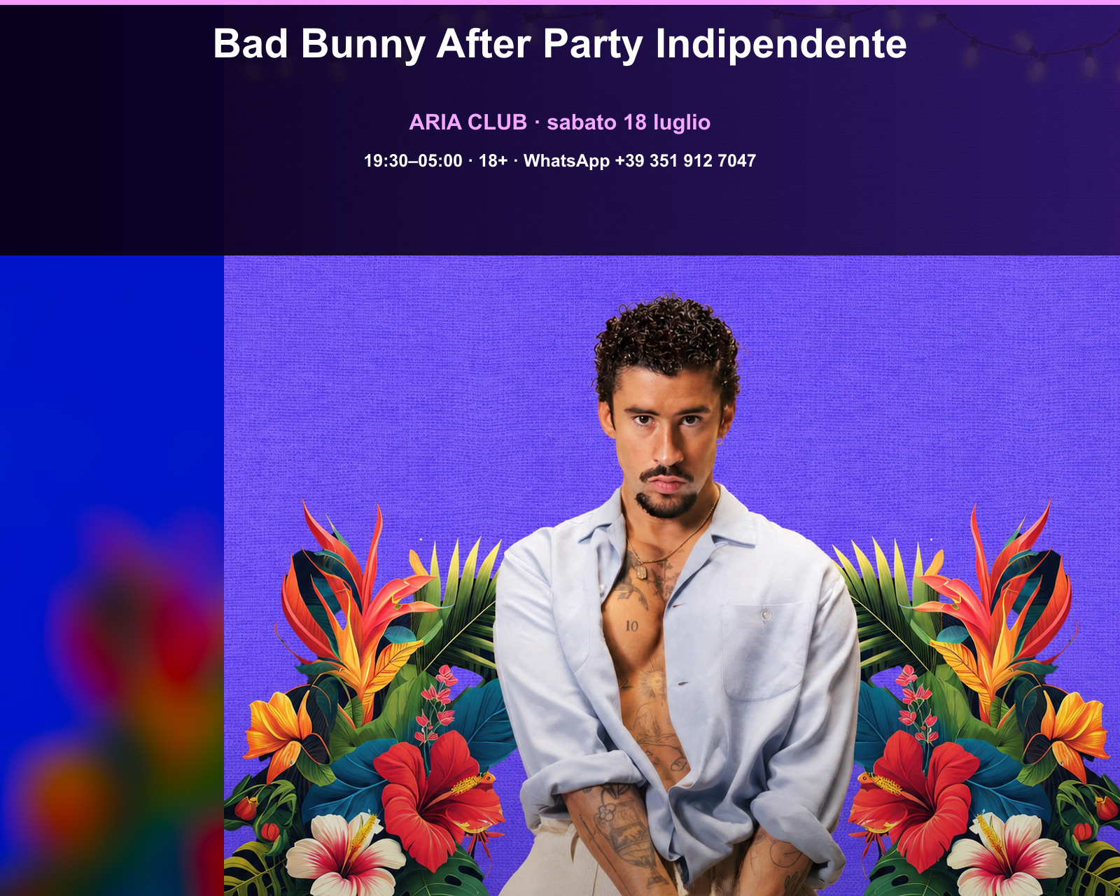 Bad Bunny After Party Indipendente Bad Bunny After Party Indipendente · Aria Club Milano · 18.07.2026