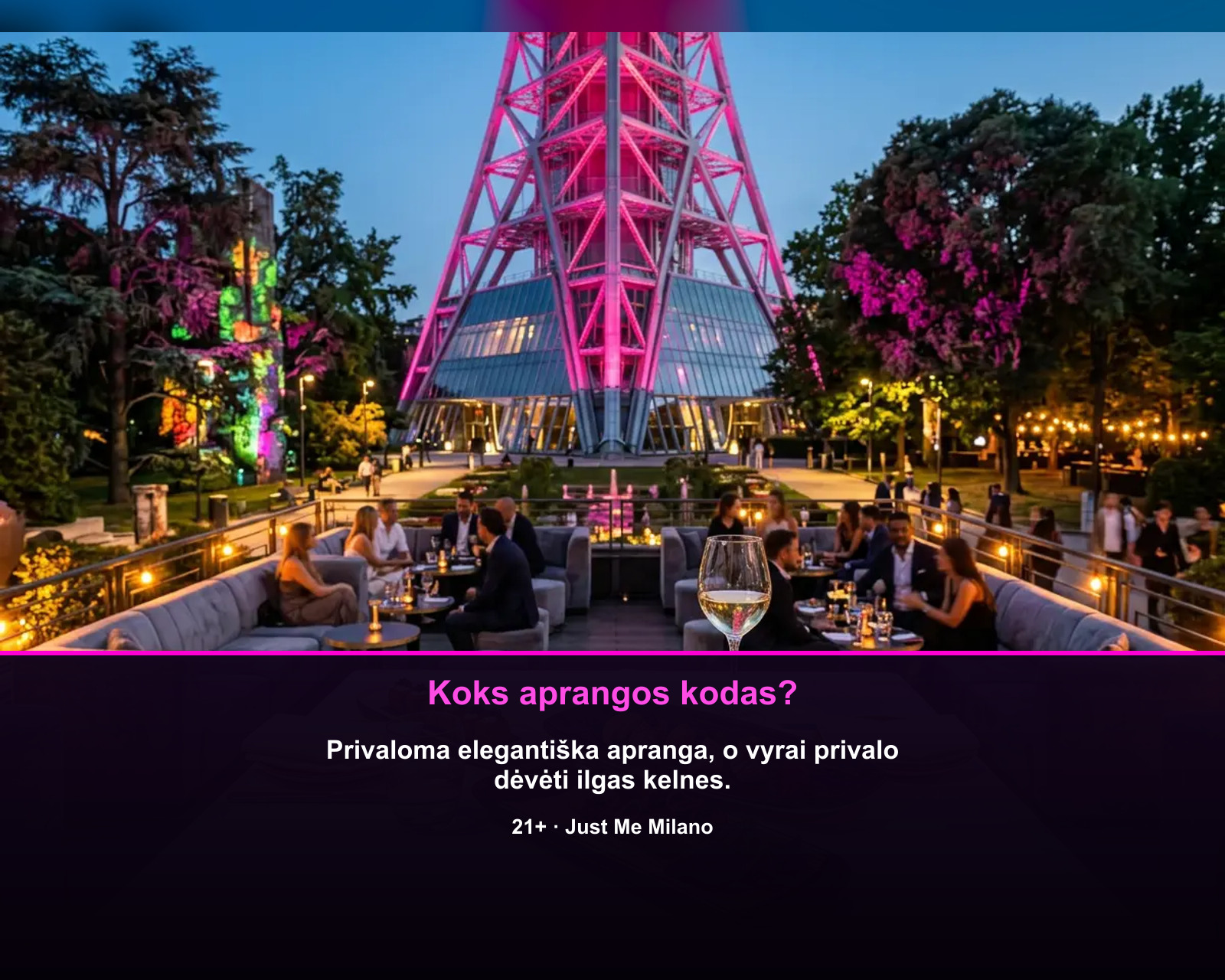 Guè — Gyvas pasirodymas, Aprangos kodas: Privaloma elegantiška apranga, o vyrai privalo dėvėti ilgas kelnes.
