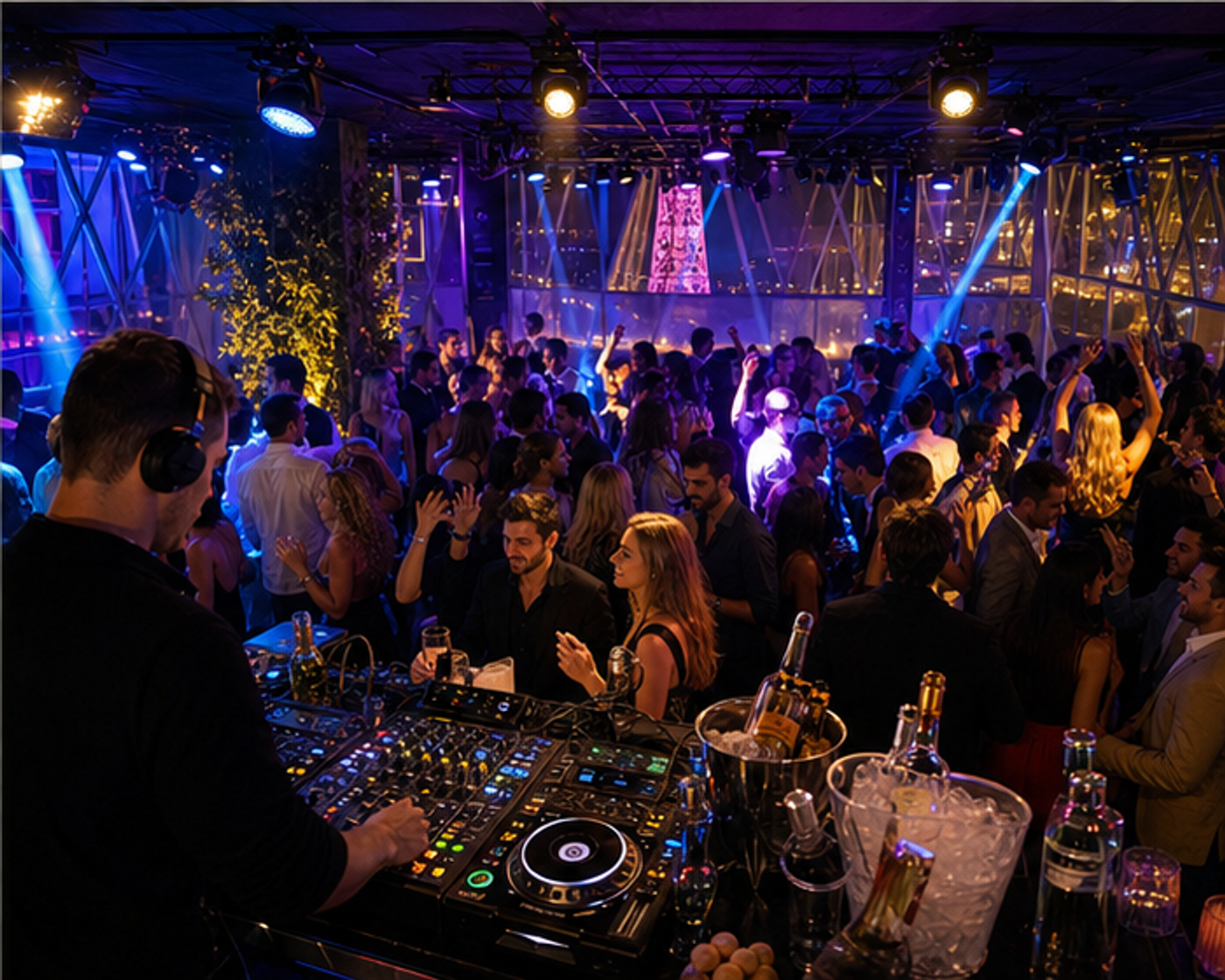 Just Me Milano club area with night atmosphere for Sunday Night at Just Me Milano - Sunday, July 26, 2026.