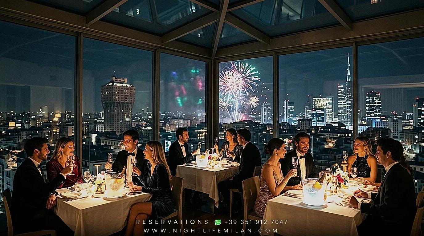 2027 米蘭跨年之夜（Capodanno）：112 場跨年派對、星級晚宴與高空煙火 VIP 預訂 · JustMe（布蘭卡塔下）・Armani Privé・Il Gattopardo・五星級飯店跨年晚宴秀 · 16 大跨年主題分類：高空景觀露台、奢華別墅城堡、雙人浪漫晚餐與電音派對 — 跨年旅遊情侶、閨蜜好友團與家庭旅客（20–50 歲） — 跨年盛裝禮服（Black Tie / 璀璨晚禮服與西裝）
